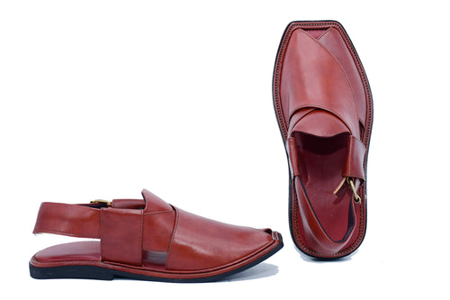 Classic Walnut™ Premium Leather Peshawari Chappal
