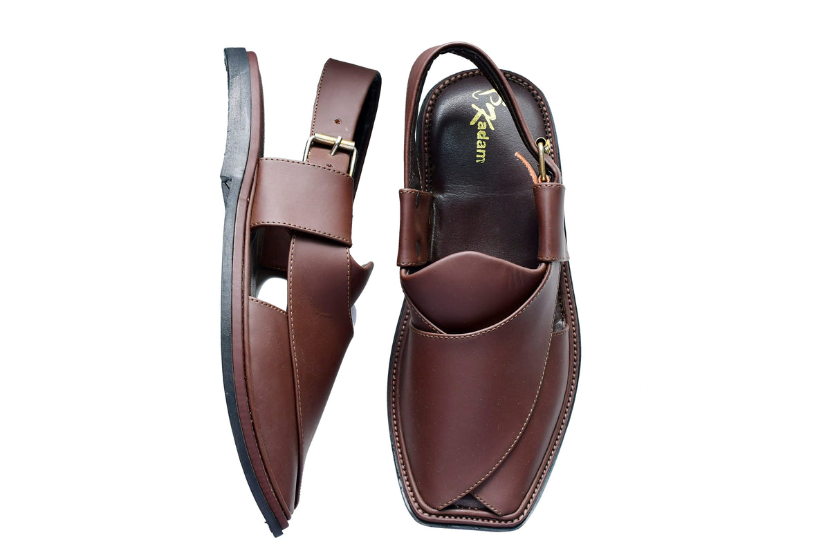 Smart Zalmi Midnight Elite™ Premium Leather Peshawari Chappal Maroon