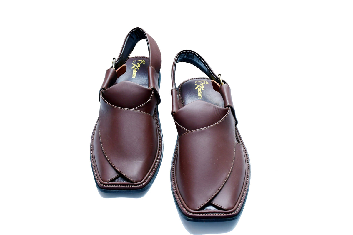 Smart Zalmi Midnight Elite™ Premium Leather Peshawari Chappal Maroon