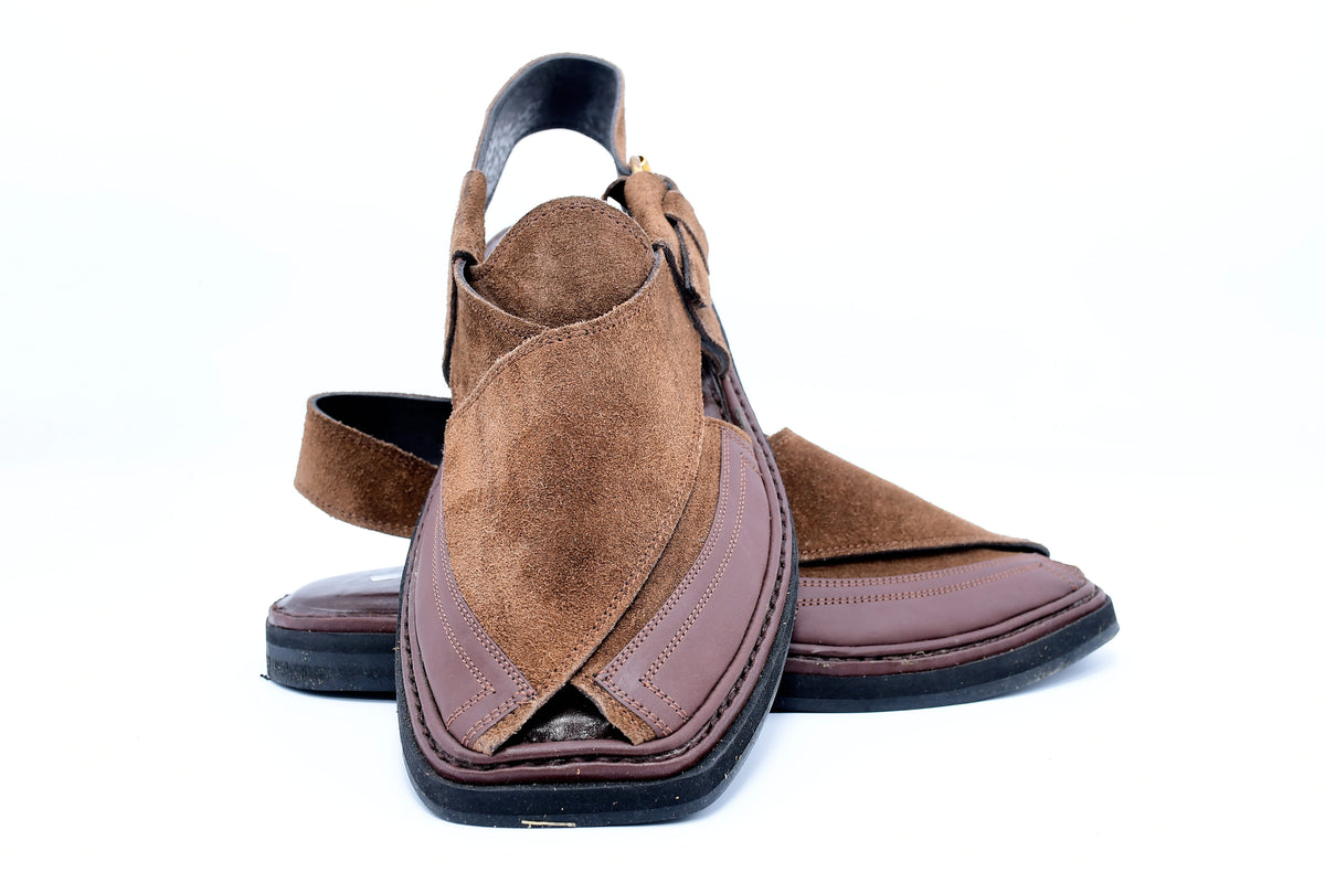 Soude Medium Sole Peshawari Chappal For Men Dark Brown