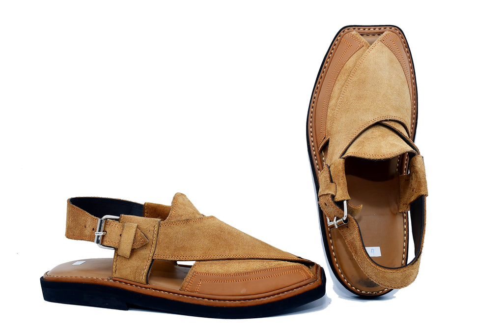 Soude Medium Sole Peshawari Chappal For Men Khaki