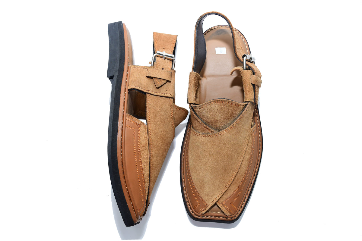 Soude Medium Sole Peshawari Chappal For Men Khaki
