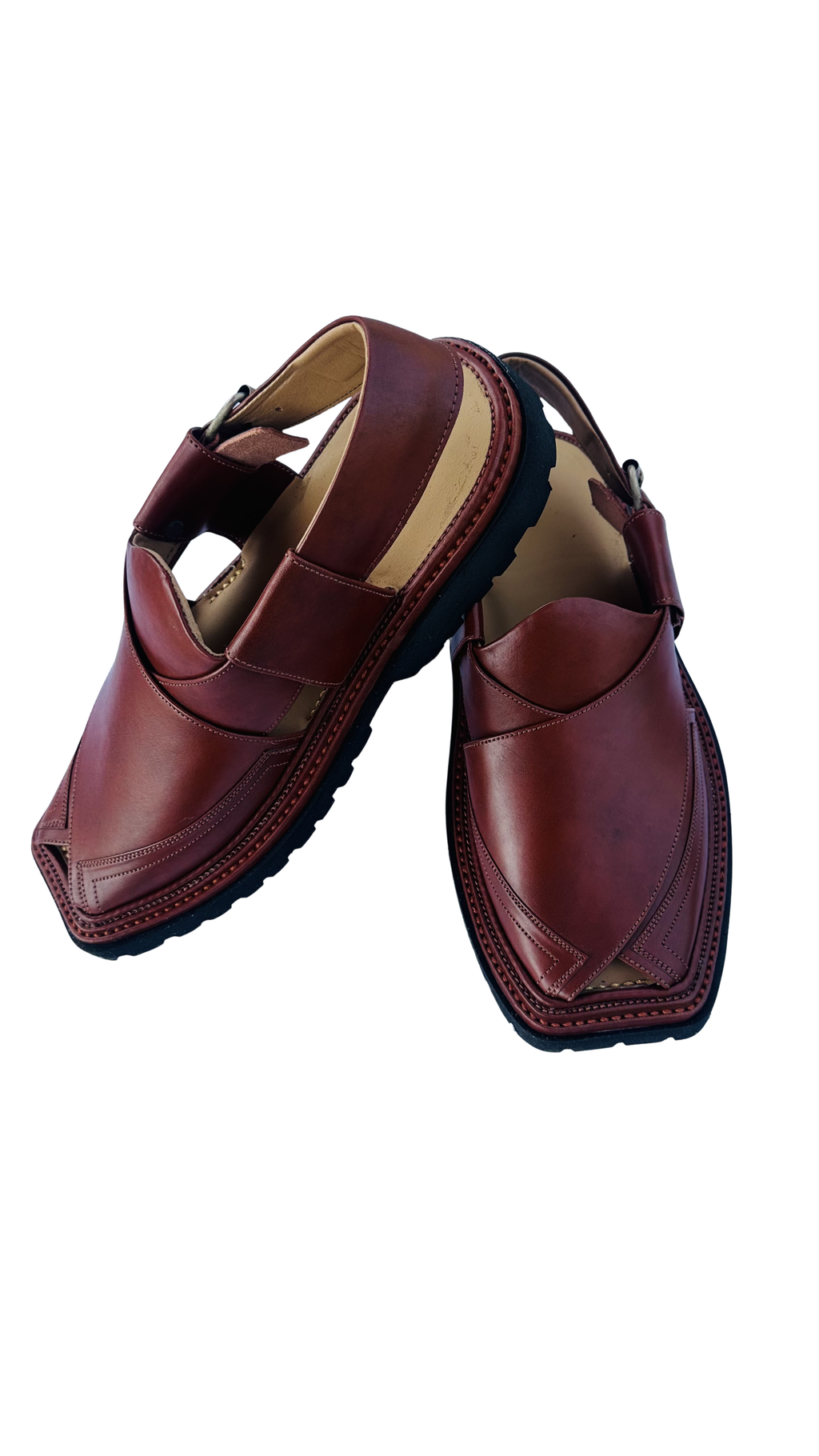 Vibrant Soul Peshawari Chappal Red