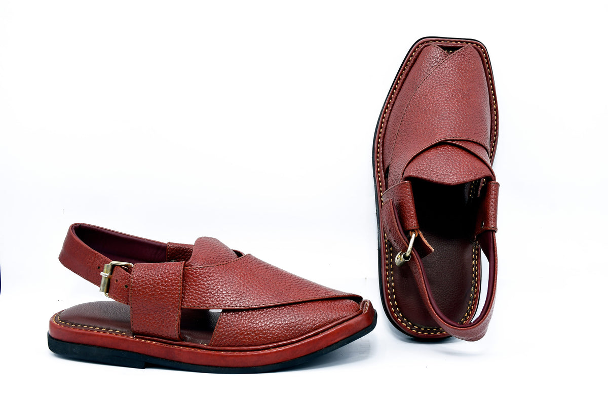 Dooted Medium Smart Zalmi Peshawari Chappal Red