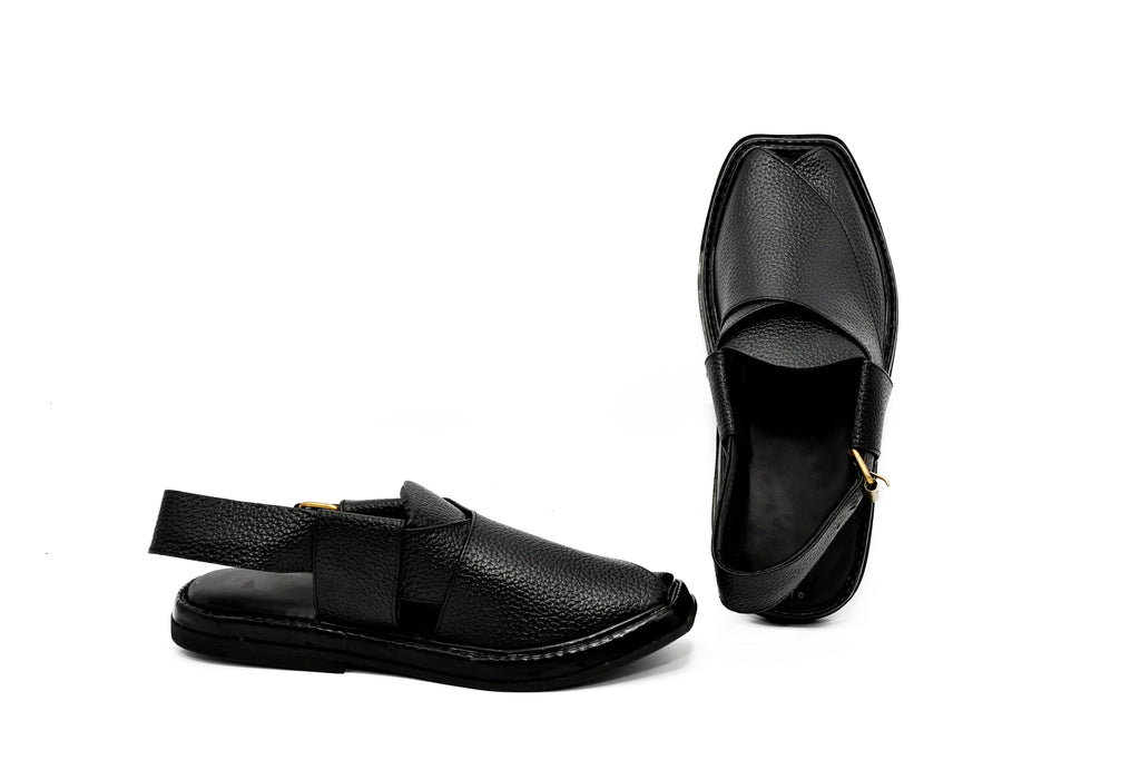 Dooted Medium Smart Zalmi Peshawari Chappal Black