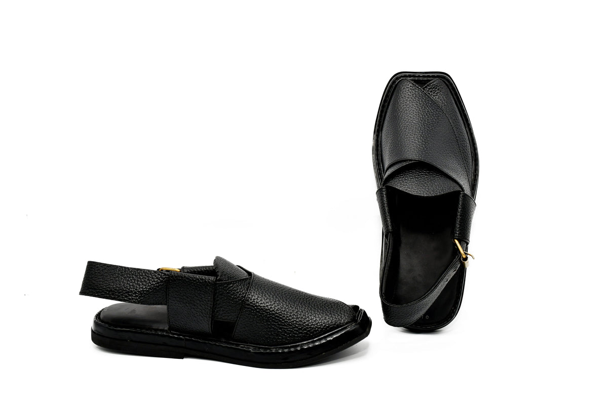 Dooted Medium Smart Zalmi Peshawari Chappal Black