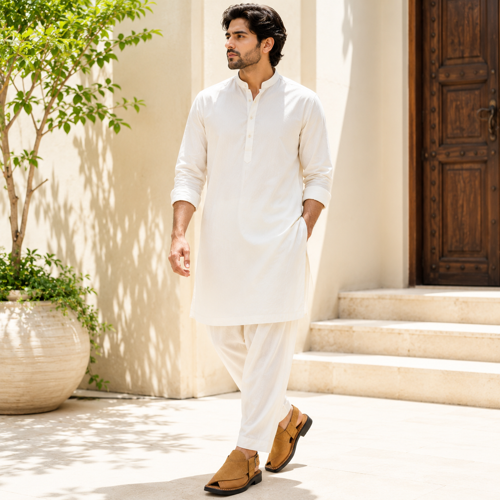Desert™ Tan Suede Leather Peshawari Chappal