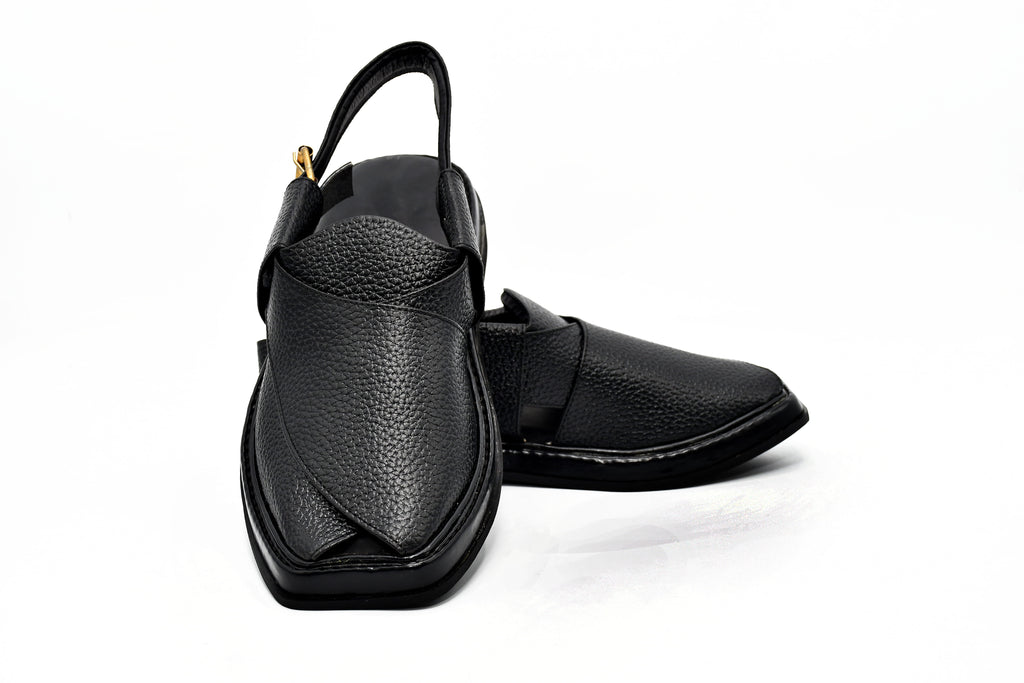 Dooted Medium Smart Zalmi Peshawari Chappal Black