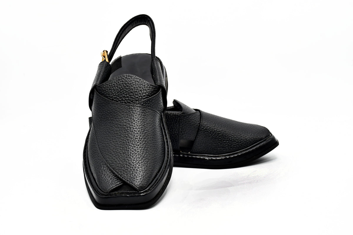 Dooted Medium Smart Zalmi Peshawari Chappal Black