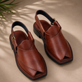 Classic Walnut™ Premium Leather Peshawari Chappal