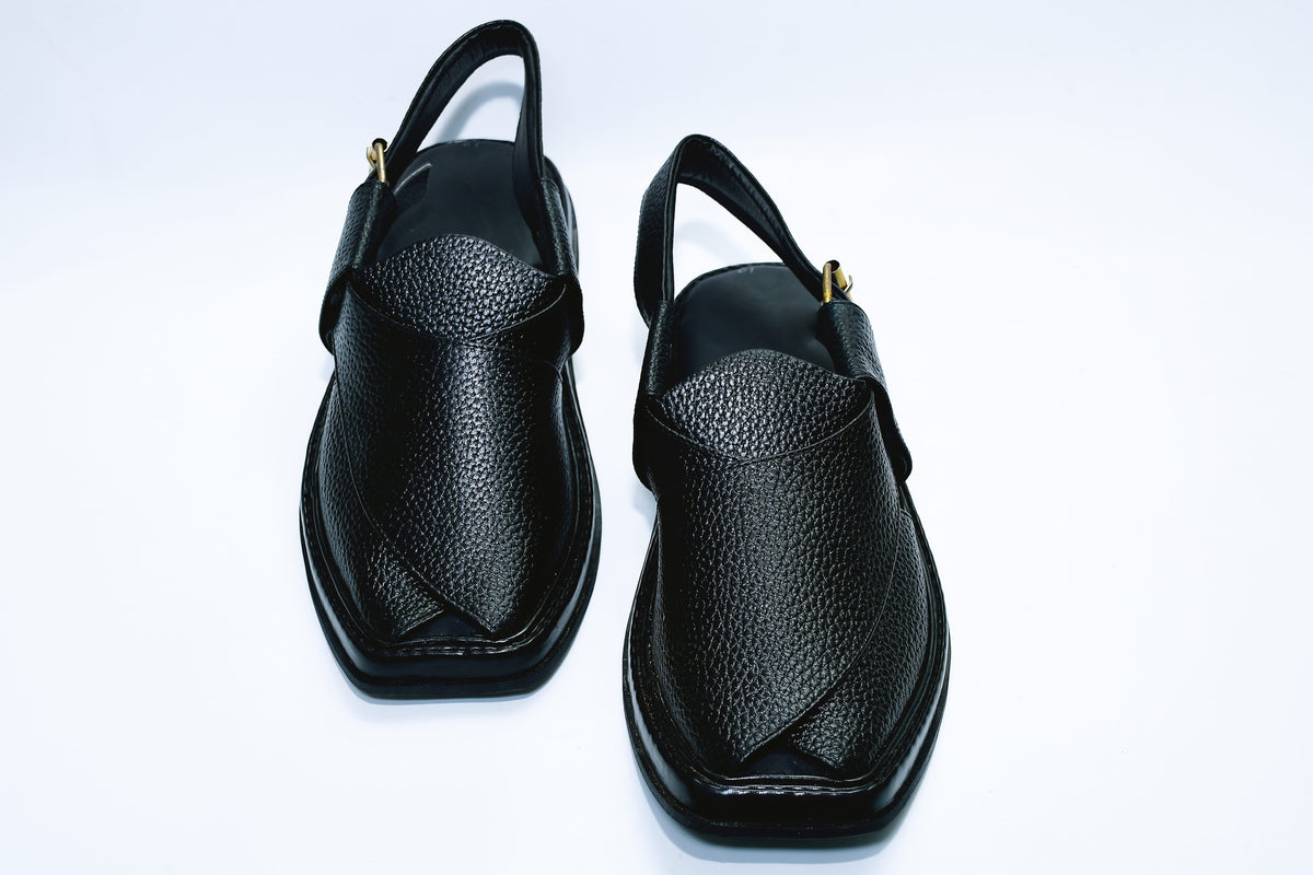 Dooted Medium Smart Zalmi Peshawari Chappal Black