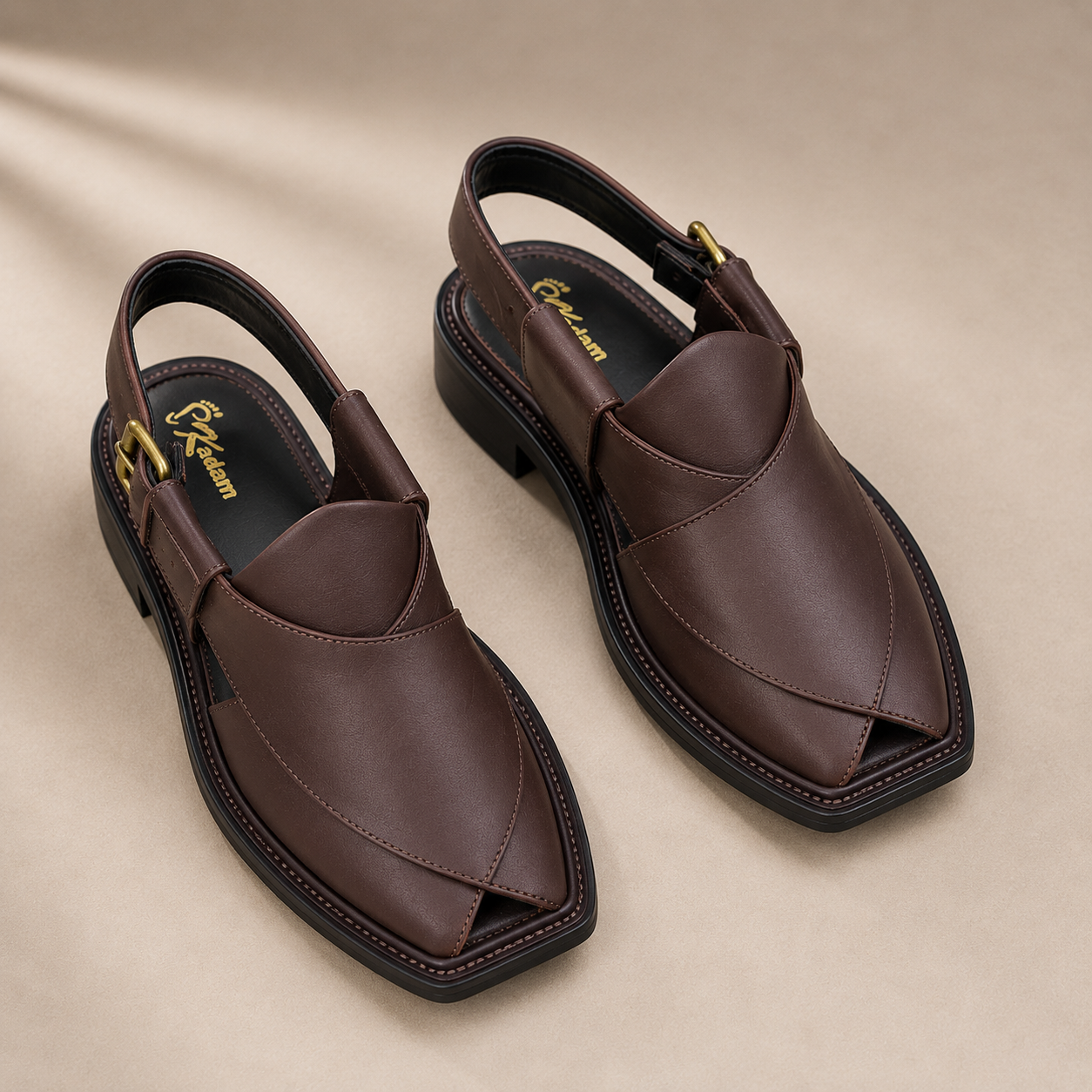 Midnight Elite™ Premium Leather Peshawari Chappal