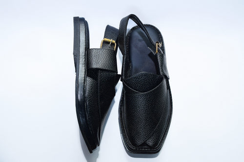 Dooted Medium Smart Zalmi Peshawari Chappal Black