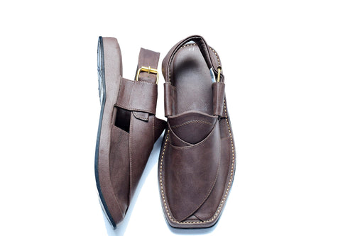 Classic™ Chocolate Brown Leather Peshawari Chappal