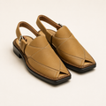 Sahara™ Sand Beige Leather Peshawari Chappal