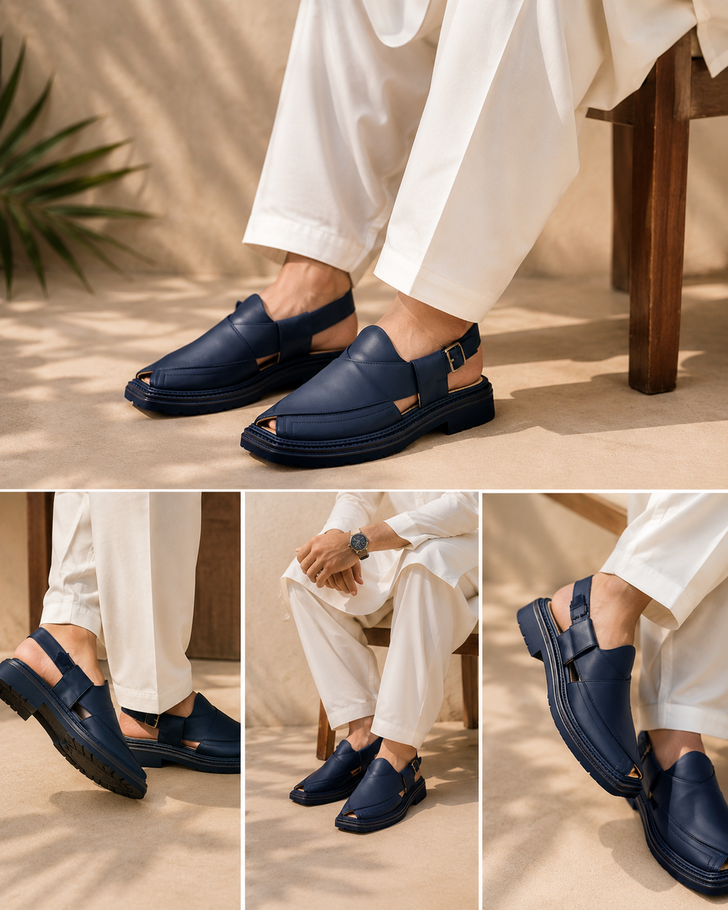 Royale Navy™ Premium Leather Peshawari Chappal