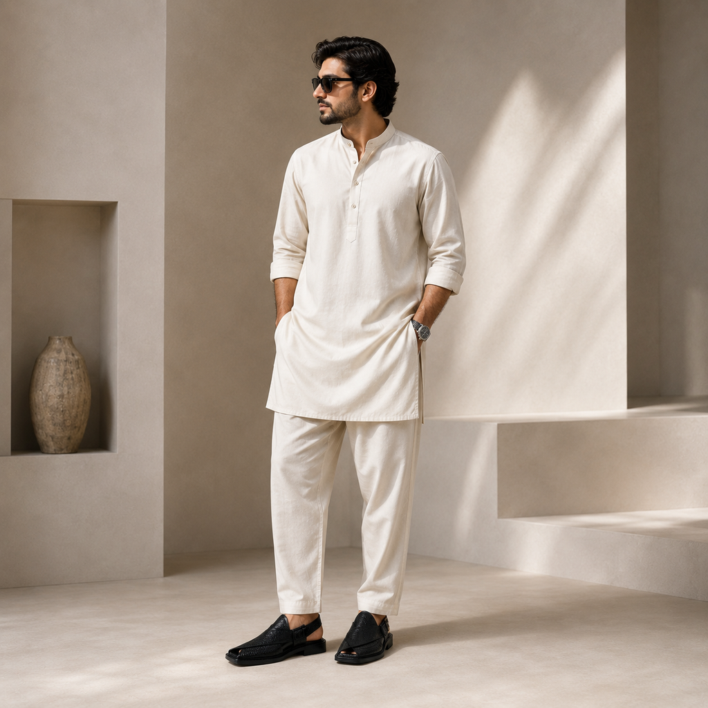 Noir™ Handwoven Black Leather Peshawari Chappal