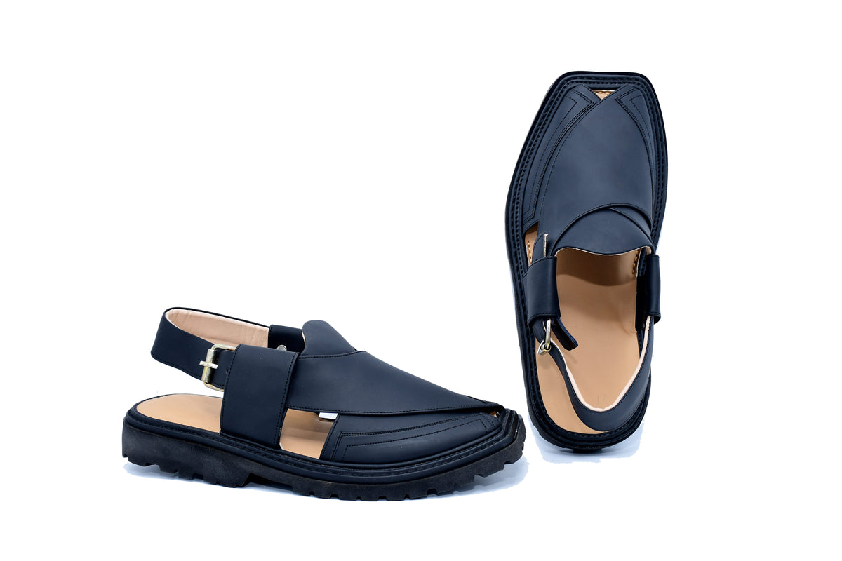 Vibrant Soul Peshawari Chappal Black