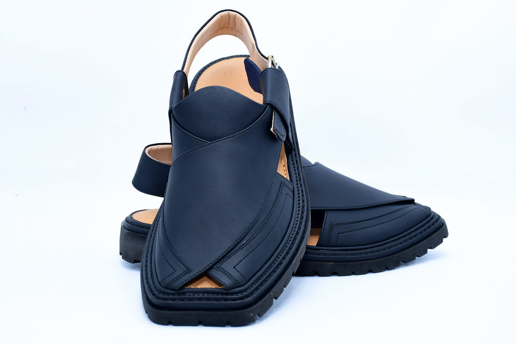 Vibrant Soul Peshawari Chappal Black