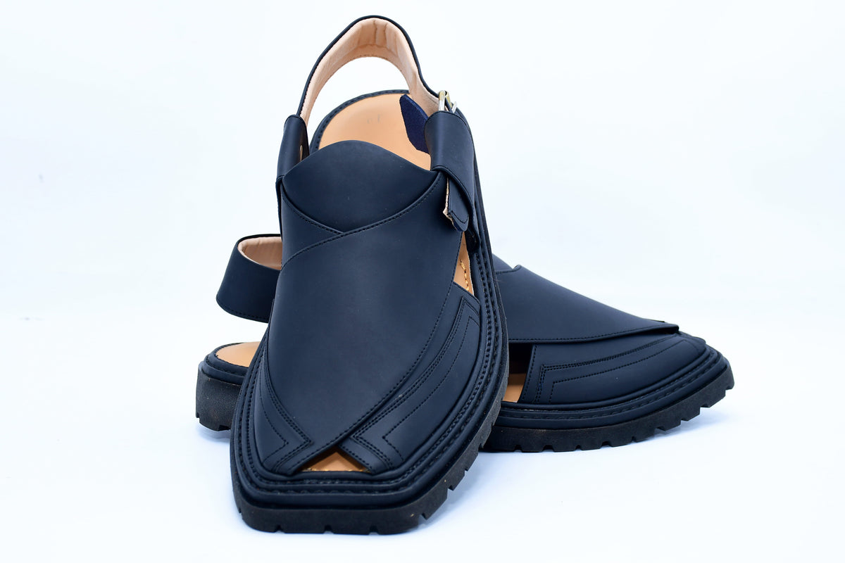 Vibrant Soul Peshawari Chappal Black